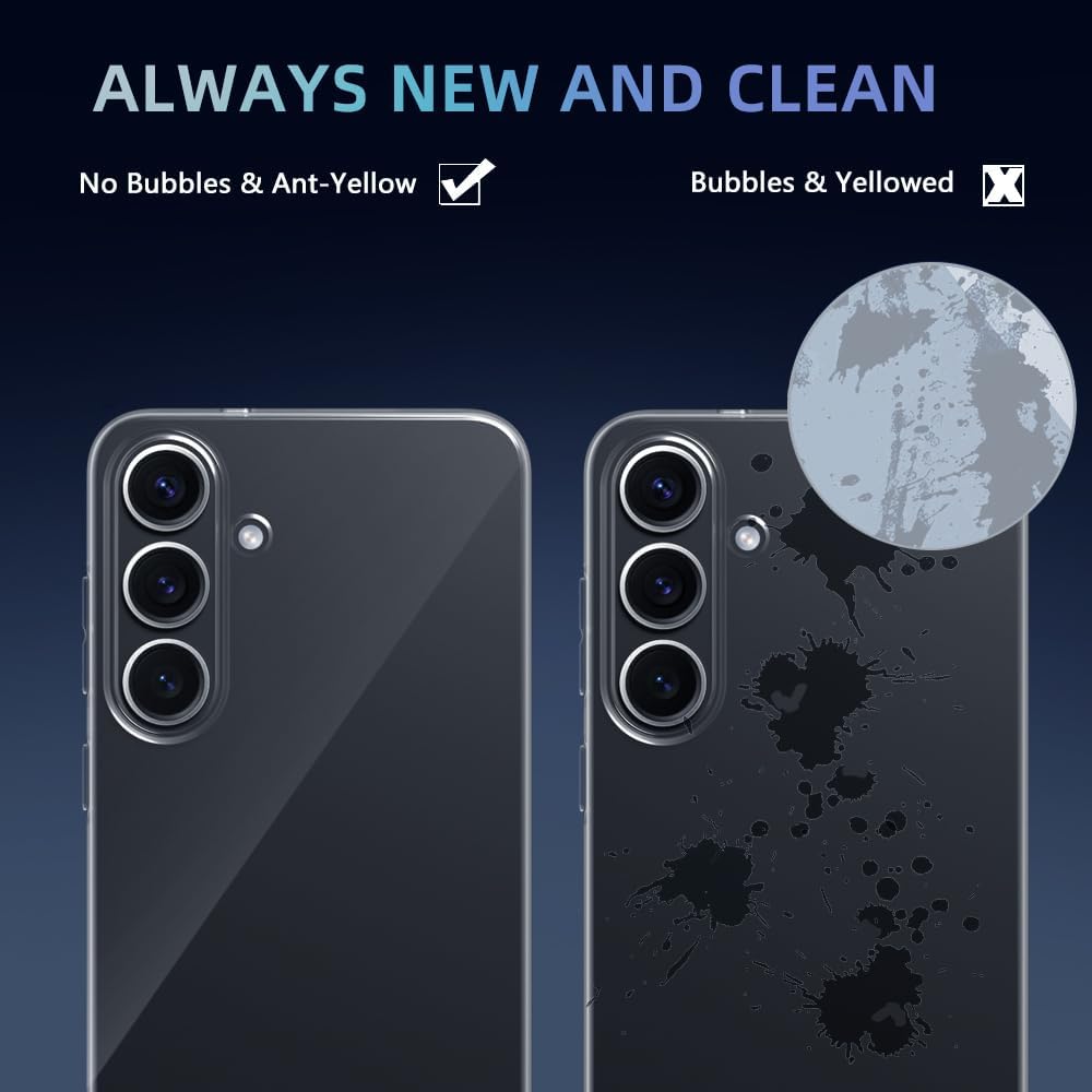Samsung Galaxy S25 Case Clear Gel Ultra Slim Soft Transparent Silicone Cover