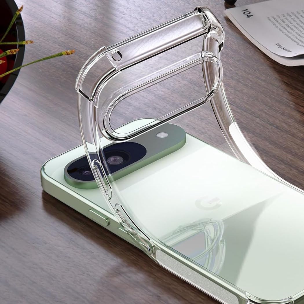 Google Pixel 9 Pro Clear Gel Case Cover With Glass Screen Protector