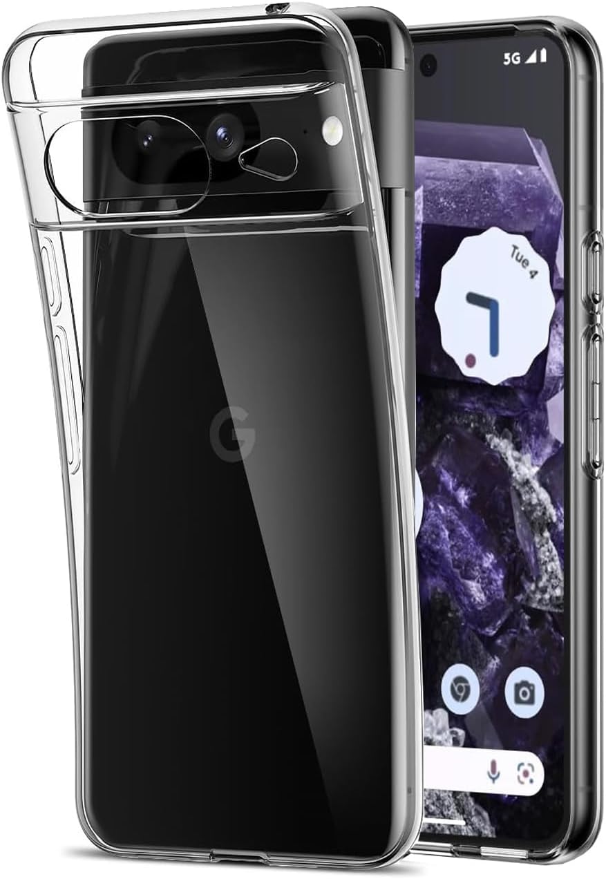 Google Pixel 8 Gel TPU Clear Case Ultra Slim Soft Transparent Silicone Cover