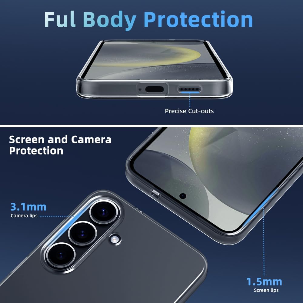 Samsung Galaxy S25 Case Clear Gel Ultra Slim Soft Transparent Silicone Cover