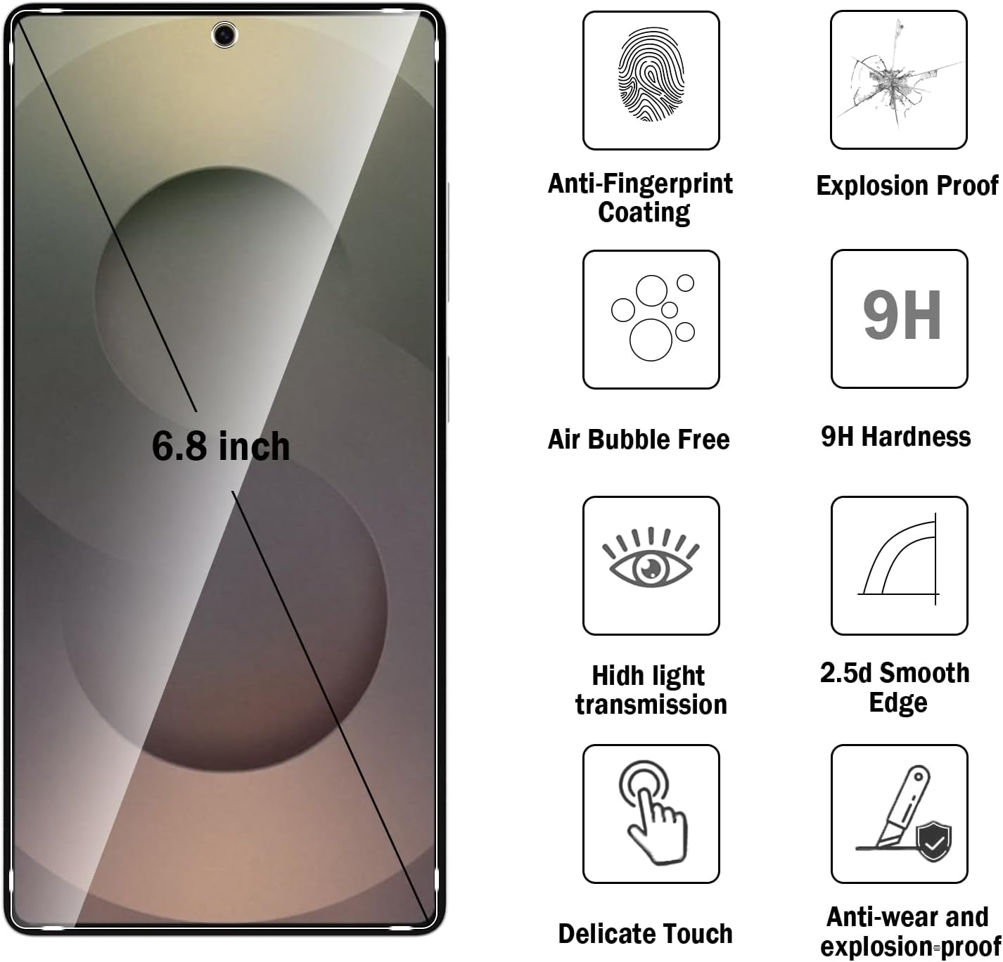 Samsung Galaxy S25 Edge Clear Tempered Glass Screen Protector