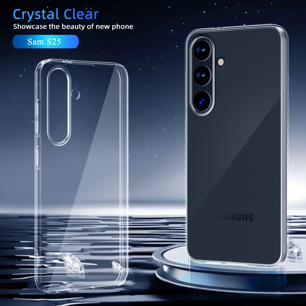 Samsung Galaxy S25 Case Clear Gel Ultra Slim Soft Transparent Silicone Cover