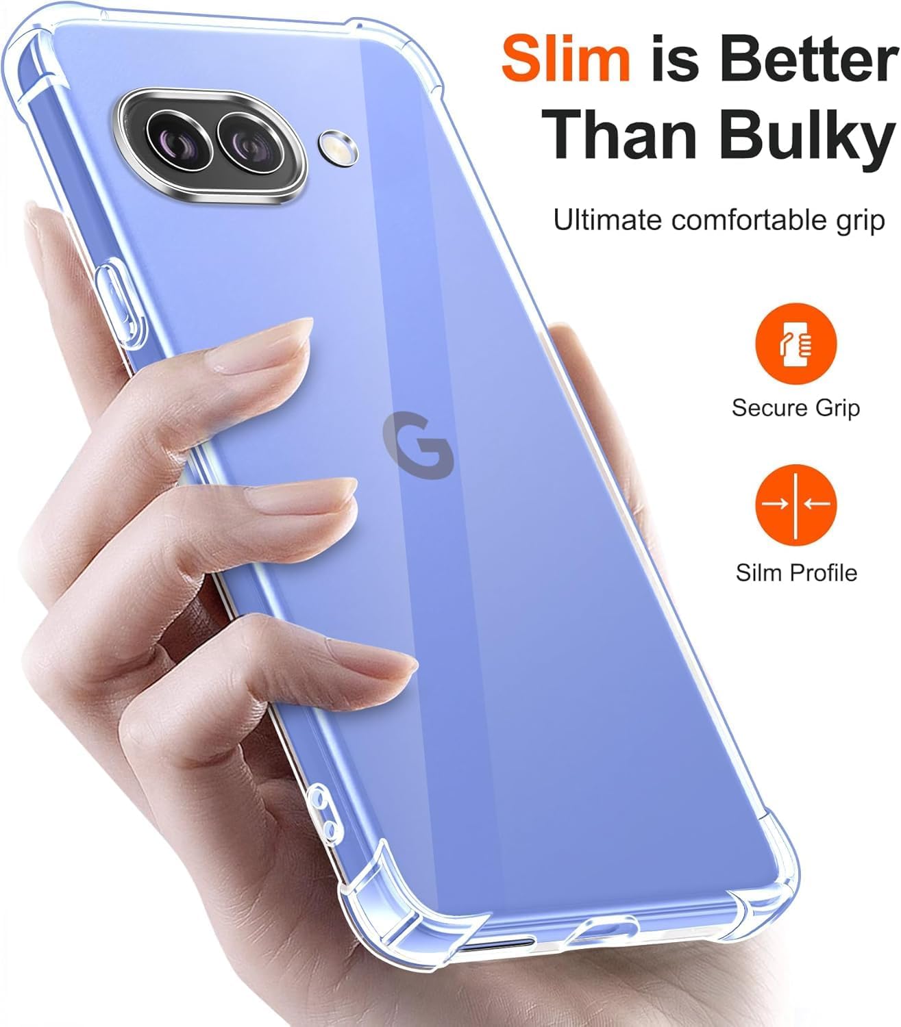 Google Pixel 9a Case Clear Gel Transparent Anti-Shock Absorption Bumper Cover