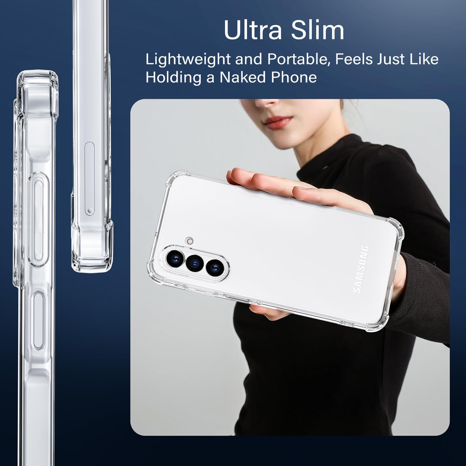 Samsung Galaxy A17 Clear Gel Bumper Case Cover Anti Shock With Glass Screen Protector