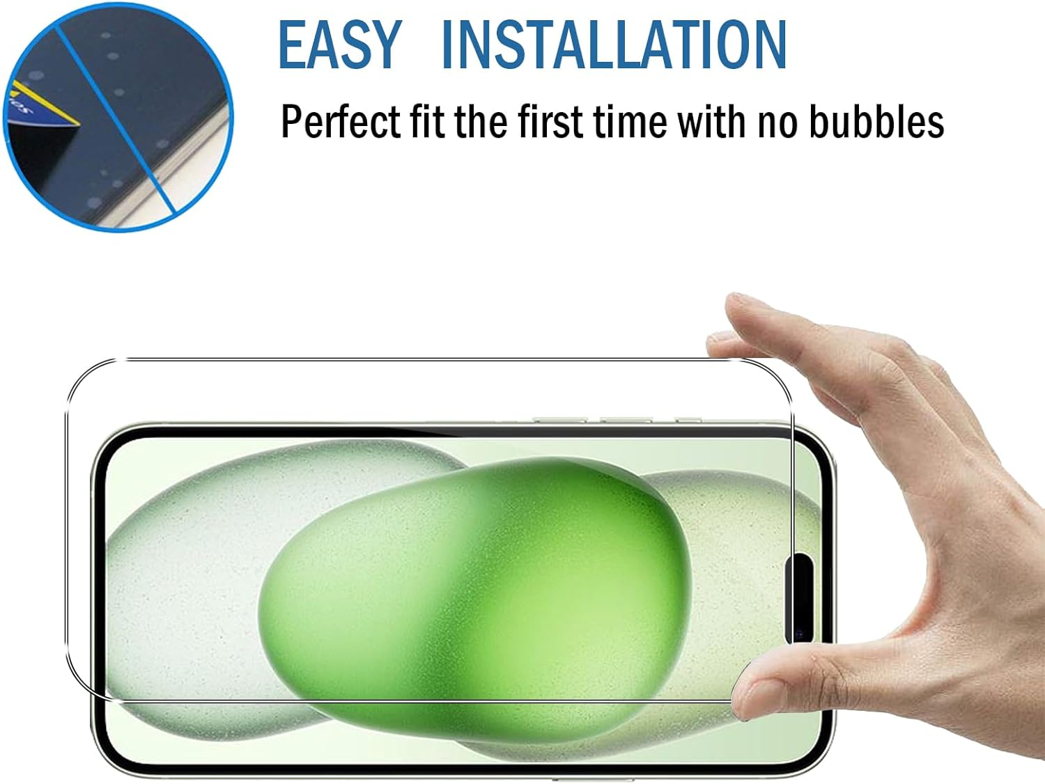 2 Pack Apple iPhone 15 Pro (6.1) Clear Tempered Glass Screen Protector