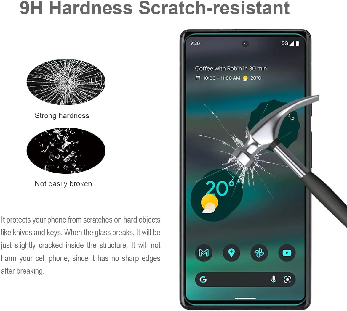 2 Pack Google Pixel 7a Clear Tempered Glass Screen Protector