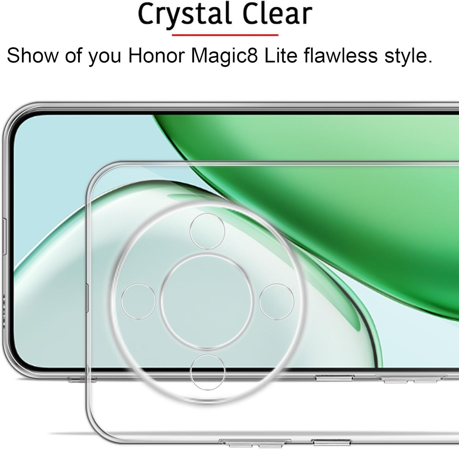 Honor Magic 8 Lite Case Clear Gel Ultra Slim Soft Transparent Silicone Cover