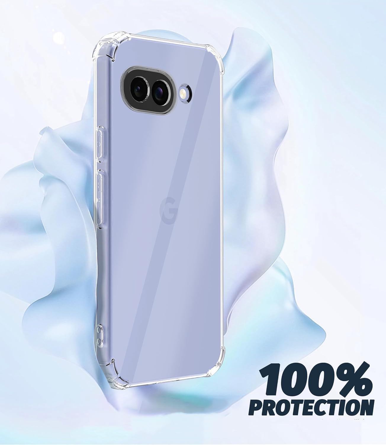 Google Pixel 9a Clear Gel Anti Shock Bumper Case Cover With Glass Screen Protector