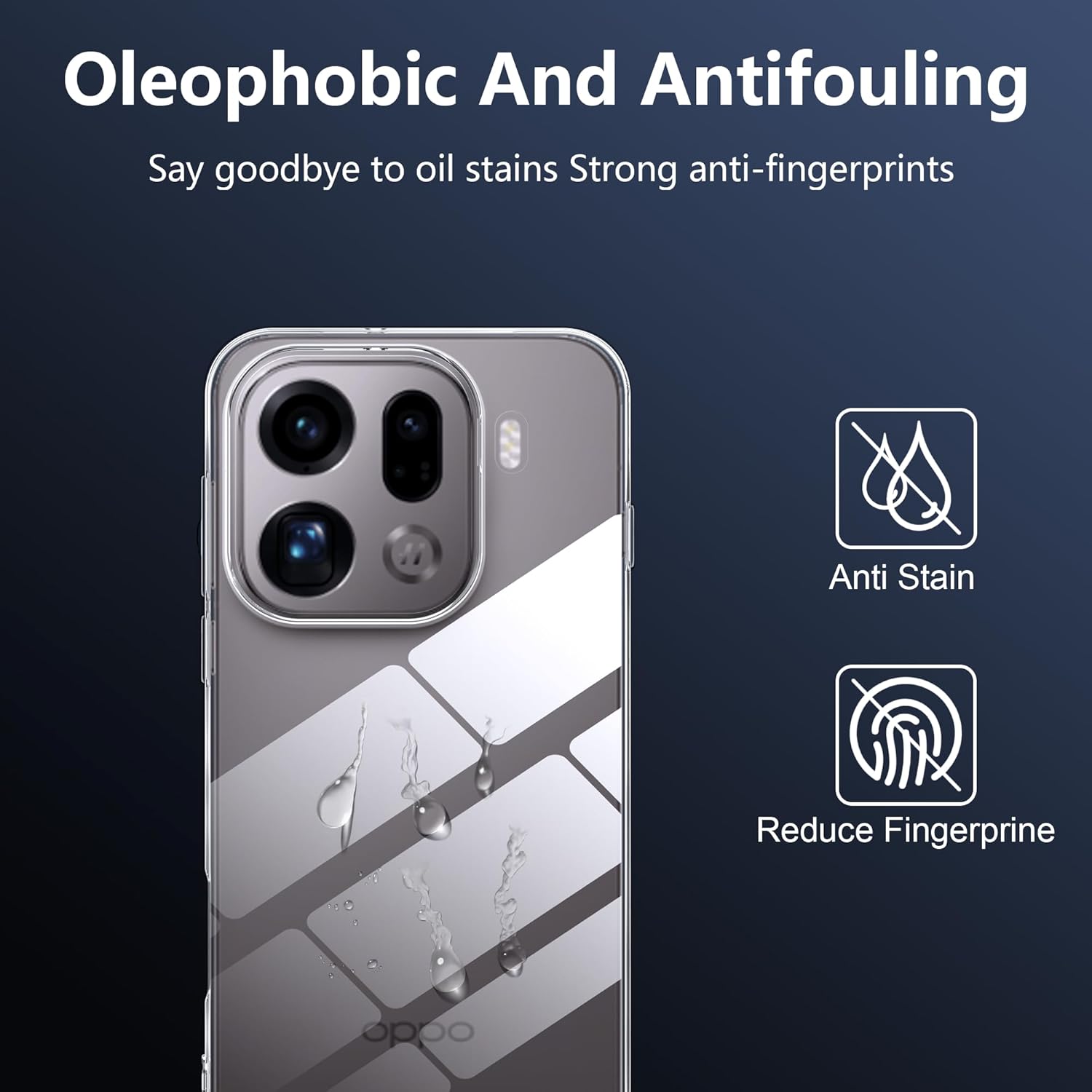 OPPO Find X9 Pro Clear Gel Case Cover With Glass Screen Protector