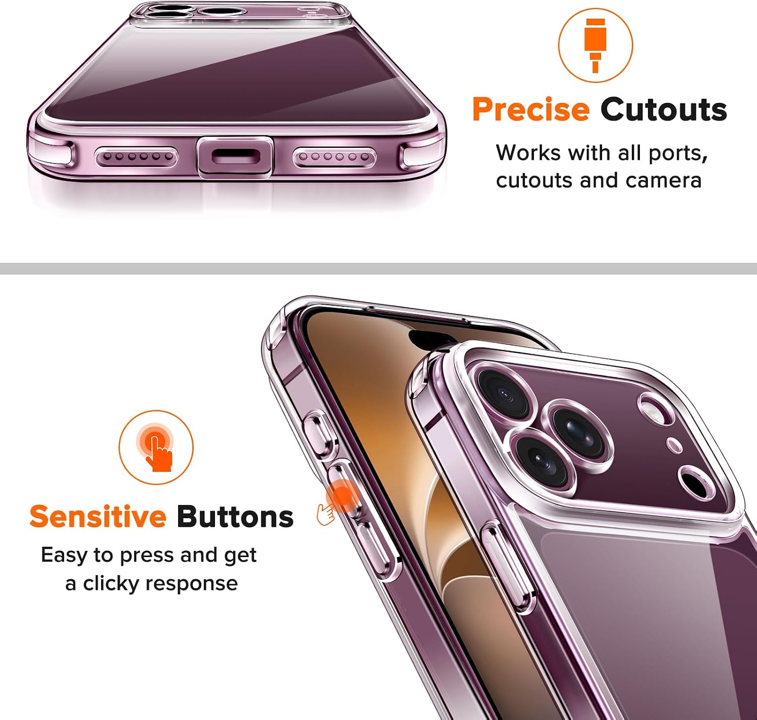 Apple iPhone 18 Pro Max Clear Gel Case Cover With Glass Screen Protector