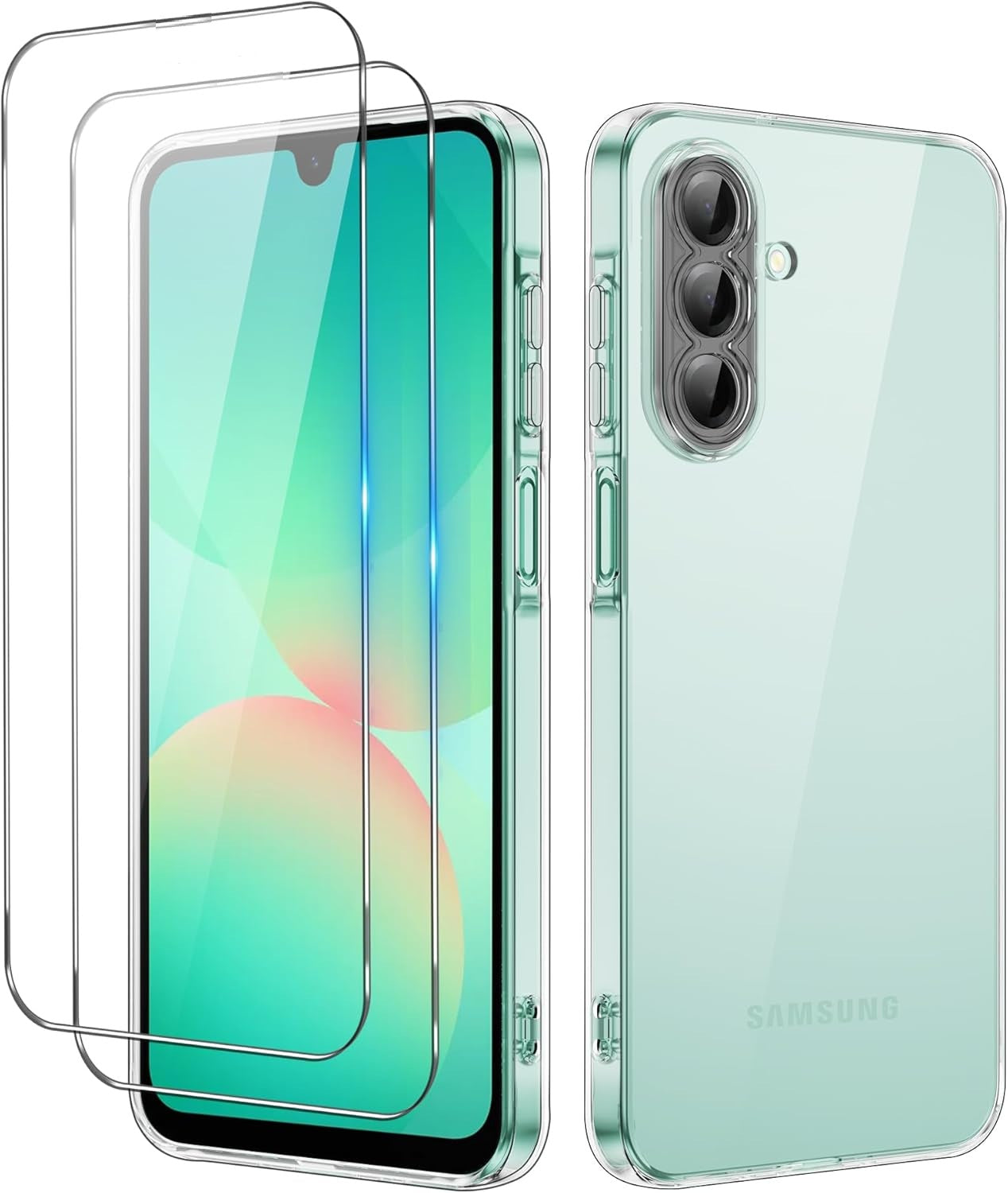 Samsung Galaxy A17 Clear Gel Case Cover With Glass Screen Protector
