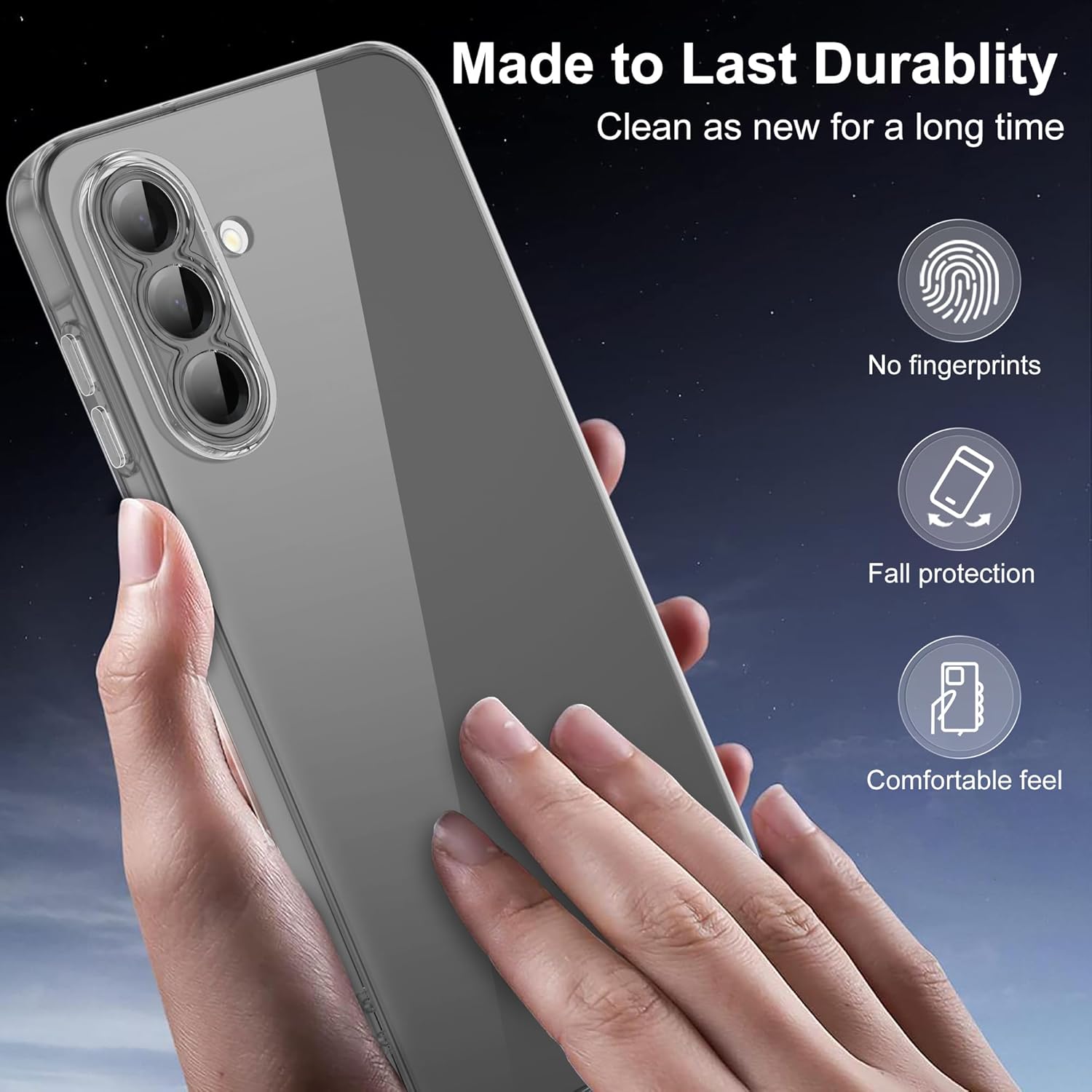 Samsung Galaxy A57 Clear Gel Case Cover With Glass Screen Protector