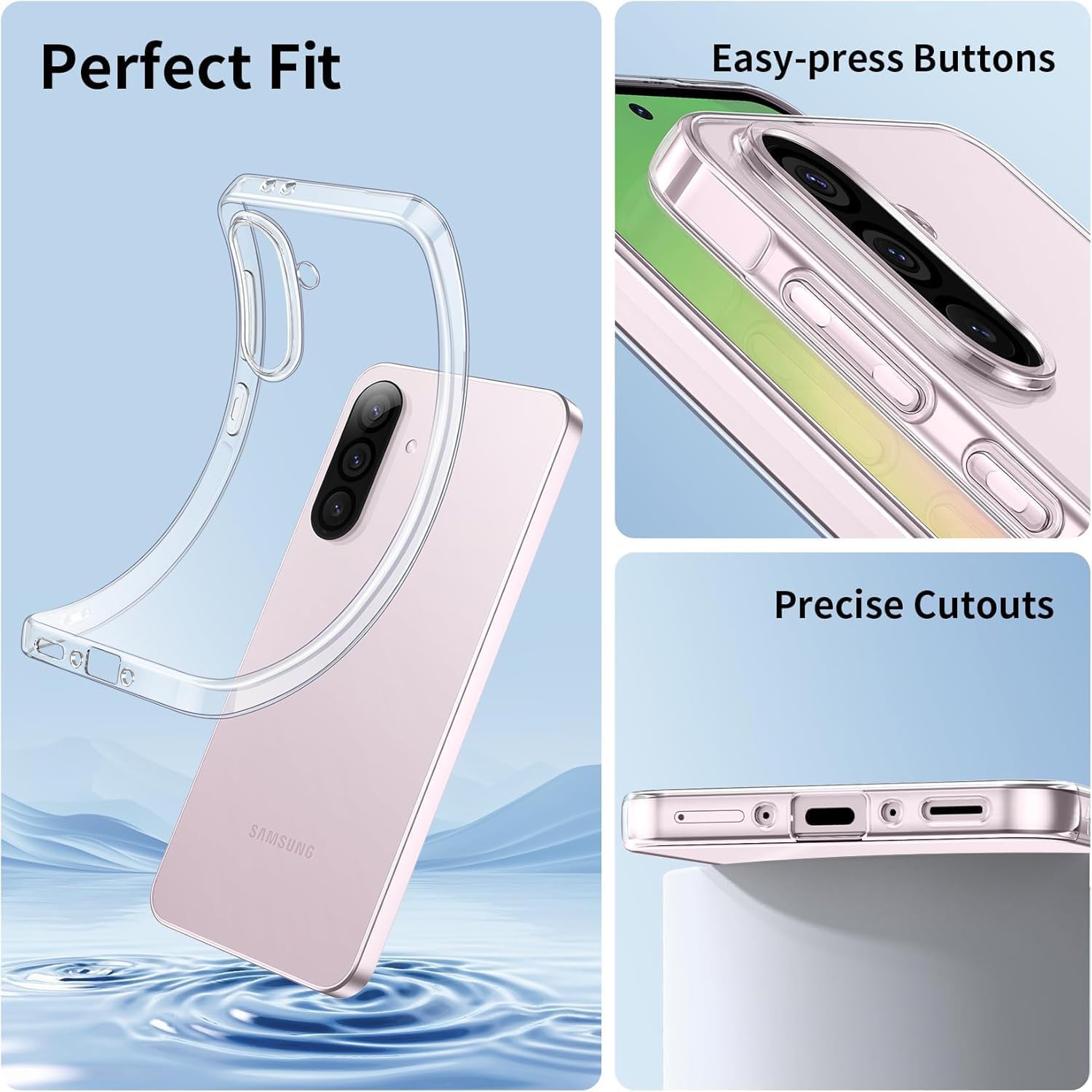 Samsung Galaxy A56 Clear Gel Case Cover With Glass Screen Protector