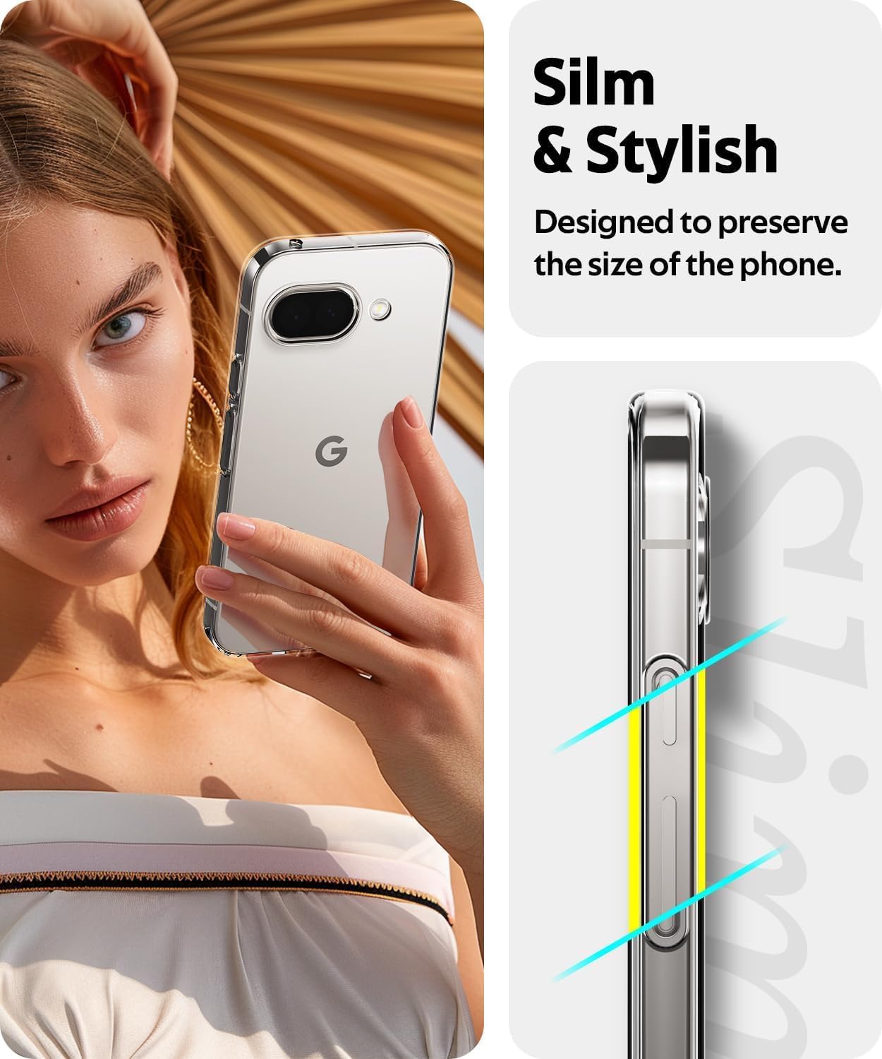 Google Pixel 9a Clear Gel Case Cover With Glass Screen Protector