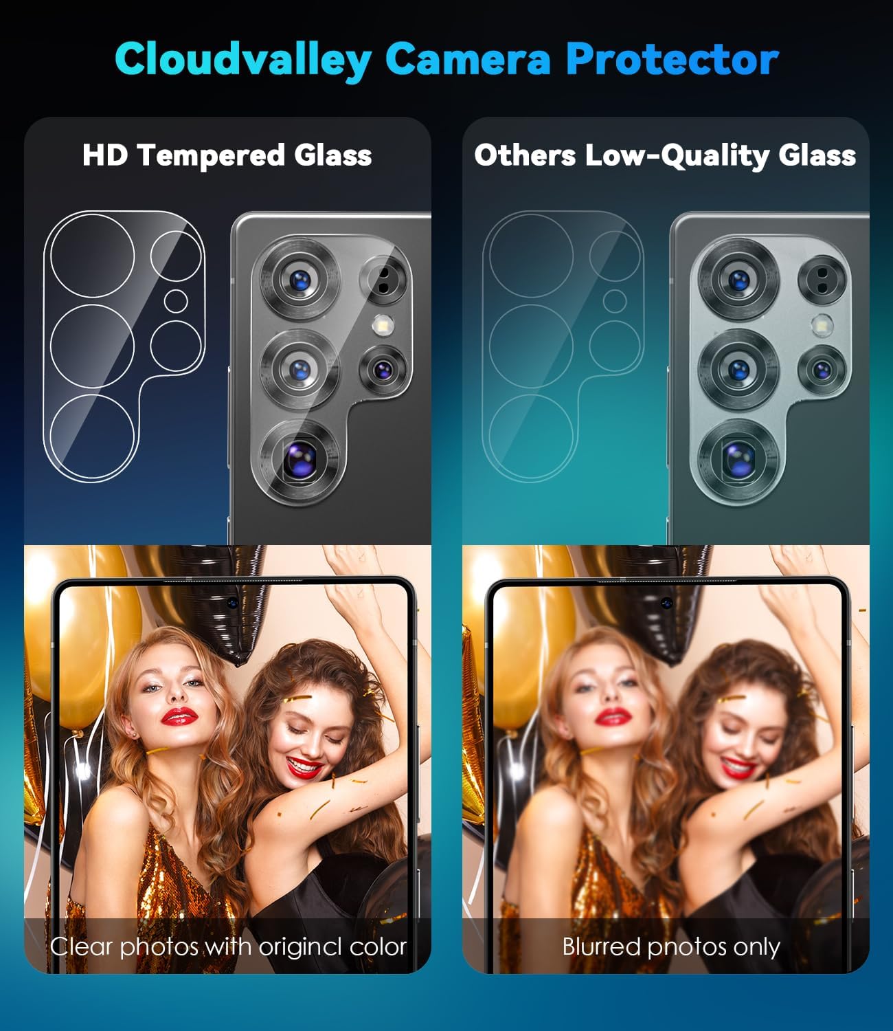 Samsung Galaxy S25 Ultra Camera Protector Lens Guard Tempered Glass Film