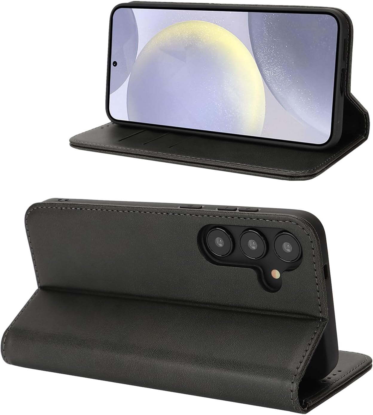 Samsung Galaxy S25 Flip Book Case Premium Leather Wallet Stand Phone Cover