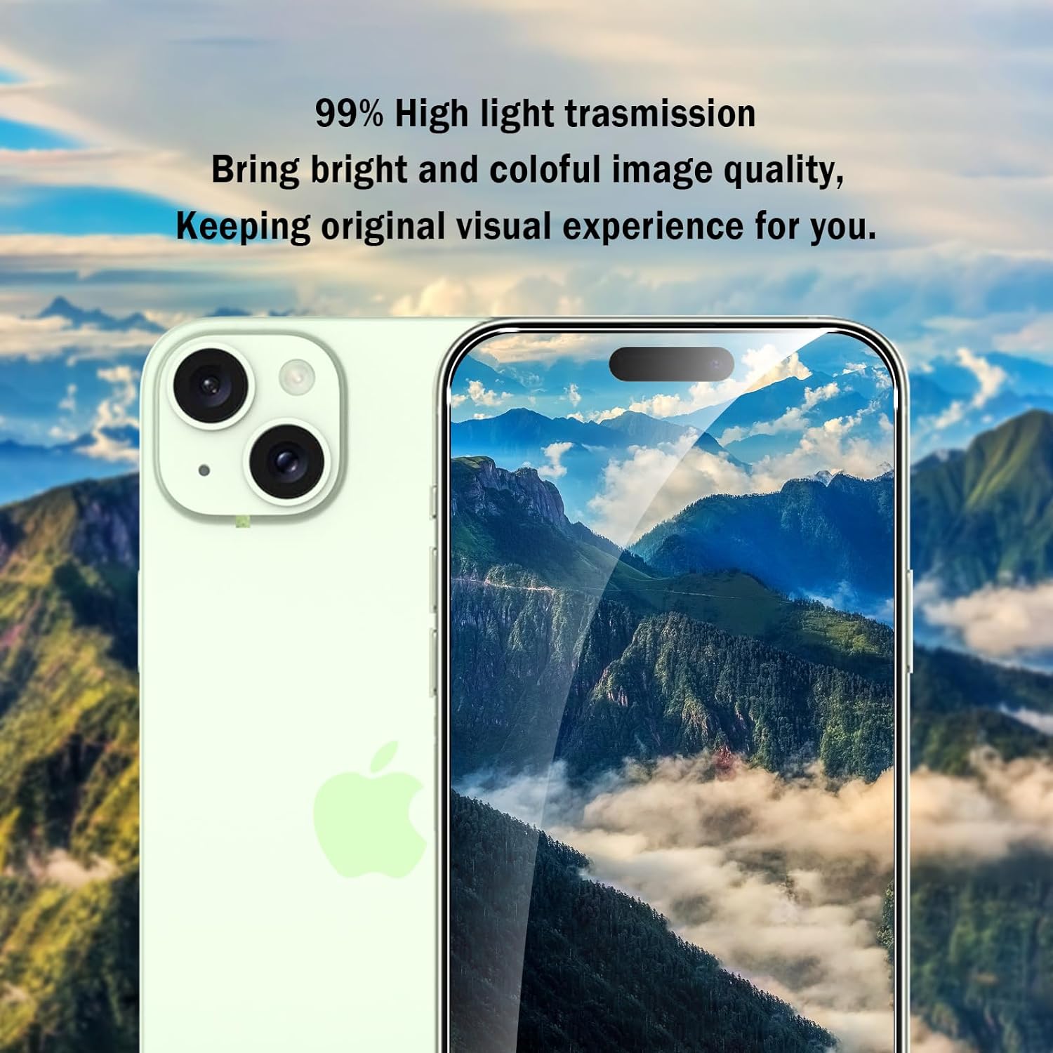 Apple iPhone 15 Pro (6.1) Clear Tempered Glass Screen Protector
