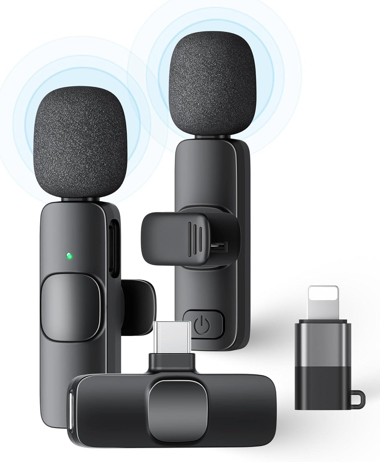 Wireless Mini Microphone Lavalier Lav Lapel Mic Vlogging iPhone Samsung Android