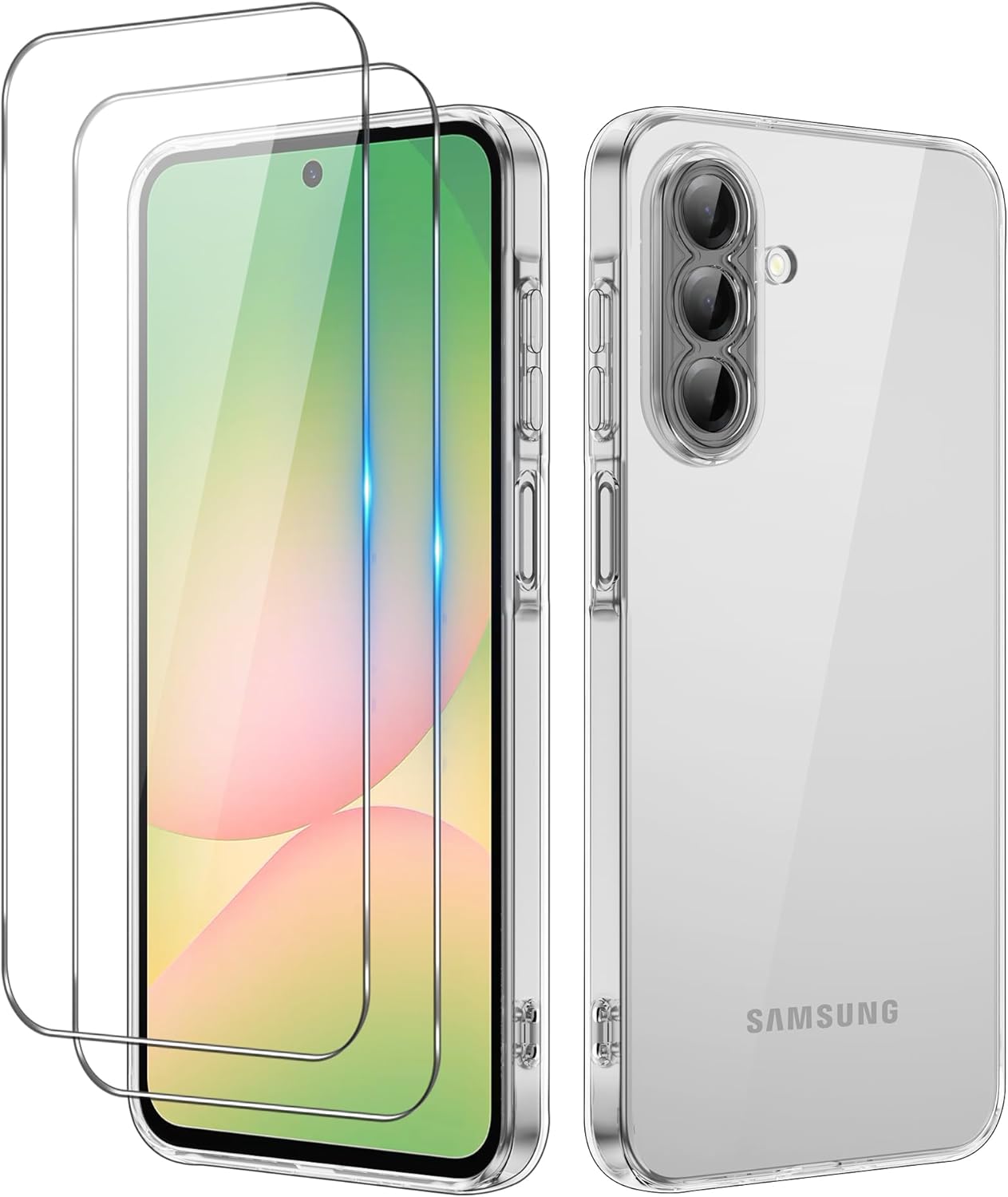 Samsung Galaxy A56 Clear Gel Case Cover With Glass Screen Protector