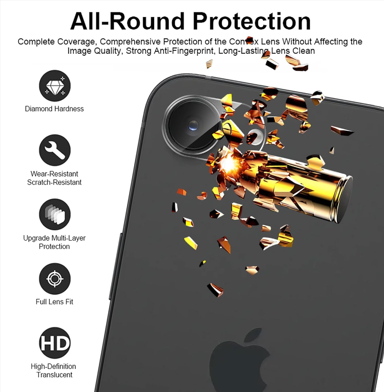 Apple iPhone 16e Camera Protector Lens Guard Tempered Glass Film