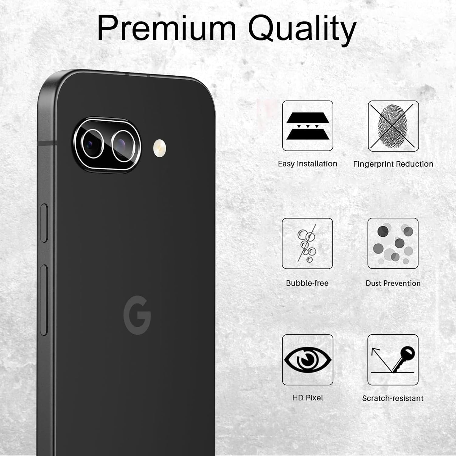 Google Pixel 9a Clear Tempered Glass Screen Protector With Camera Lens Guard