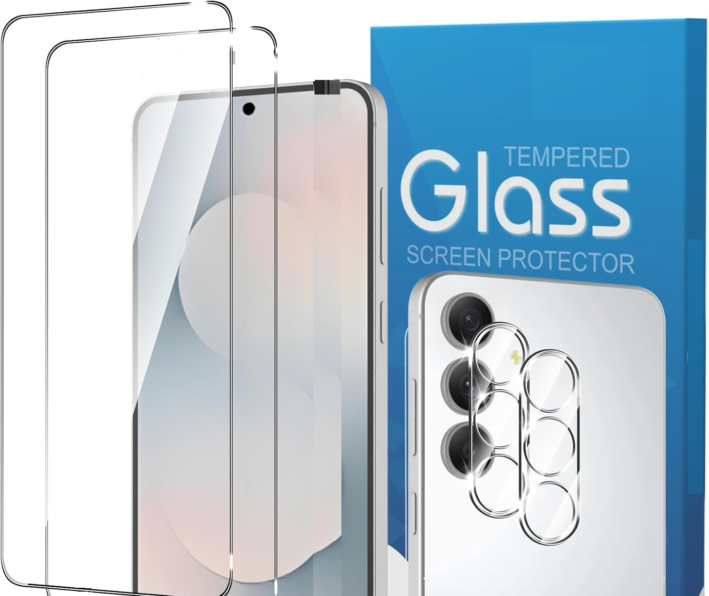 Samsung Galaxy S25 FE Clear Tempered Glass Screen Protector With Camera Lens