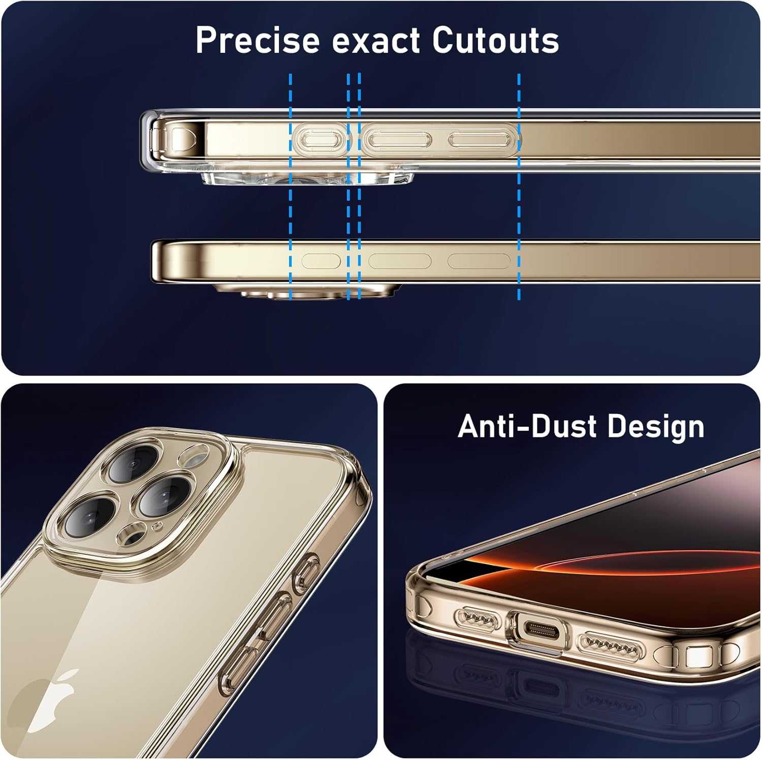 Apple iPhone 16 Pro Clear Gel Case Cover With Glass Screen Protector