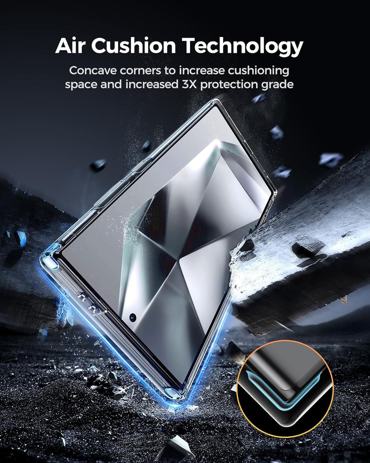 Samsung Galaxy S25 Ultra Clear Gel Case Cover With Glass Screen Protector