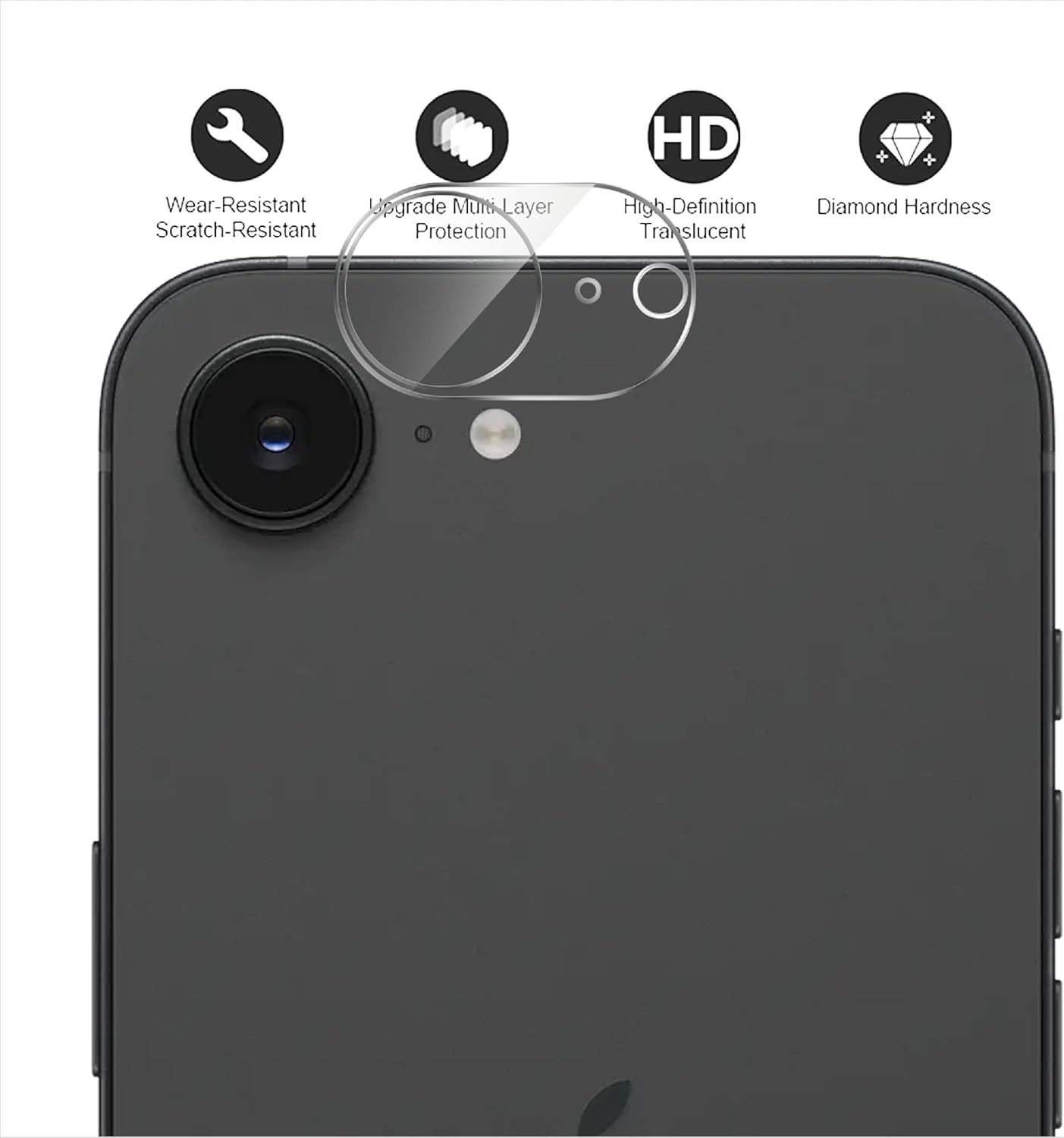 Apple iPhone 16e Camera Protector Lens Guard Tempered Glass Film