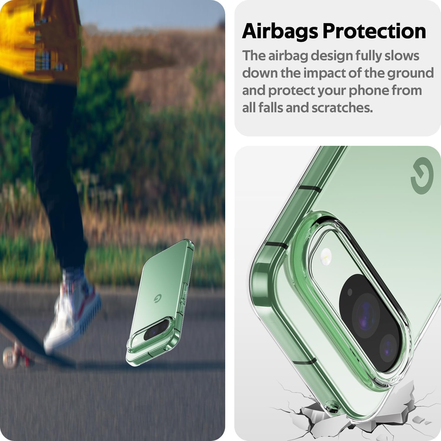 Google Pixel 10 Clear Gel Case Cover With Glass Screen Protector