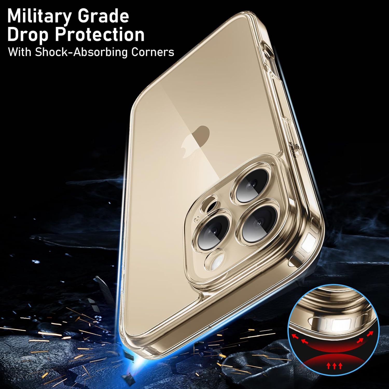 Apple iPhone 16 Pro Clear Gel Case Cover With Glass Screen Protector