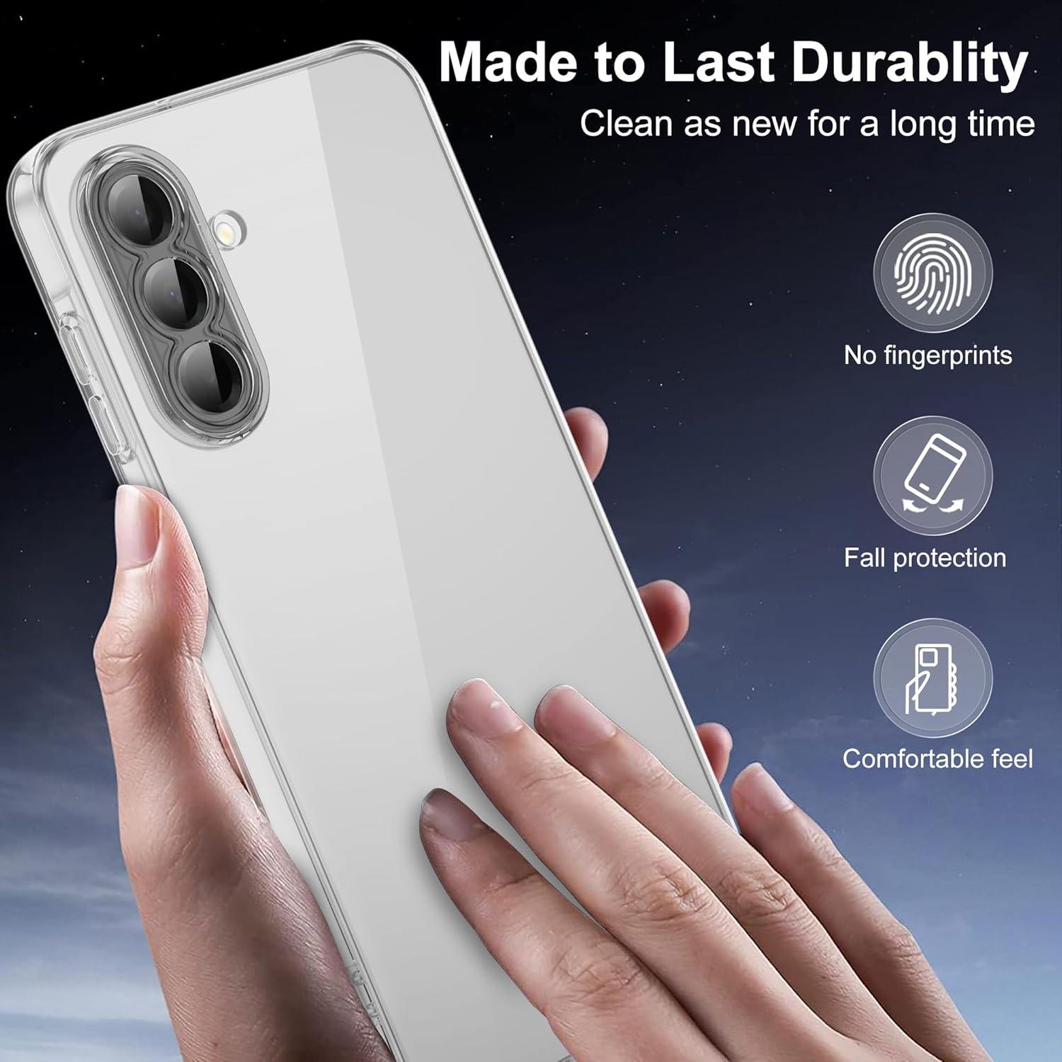Samsung Galaxy A37 Clear Gel Case Cover With Glass Screen Protector
