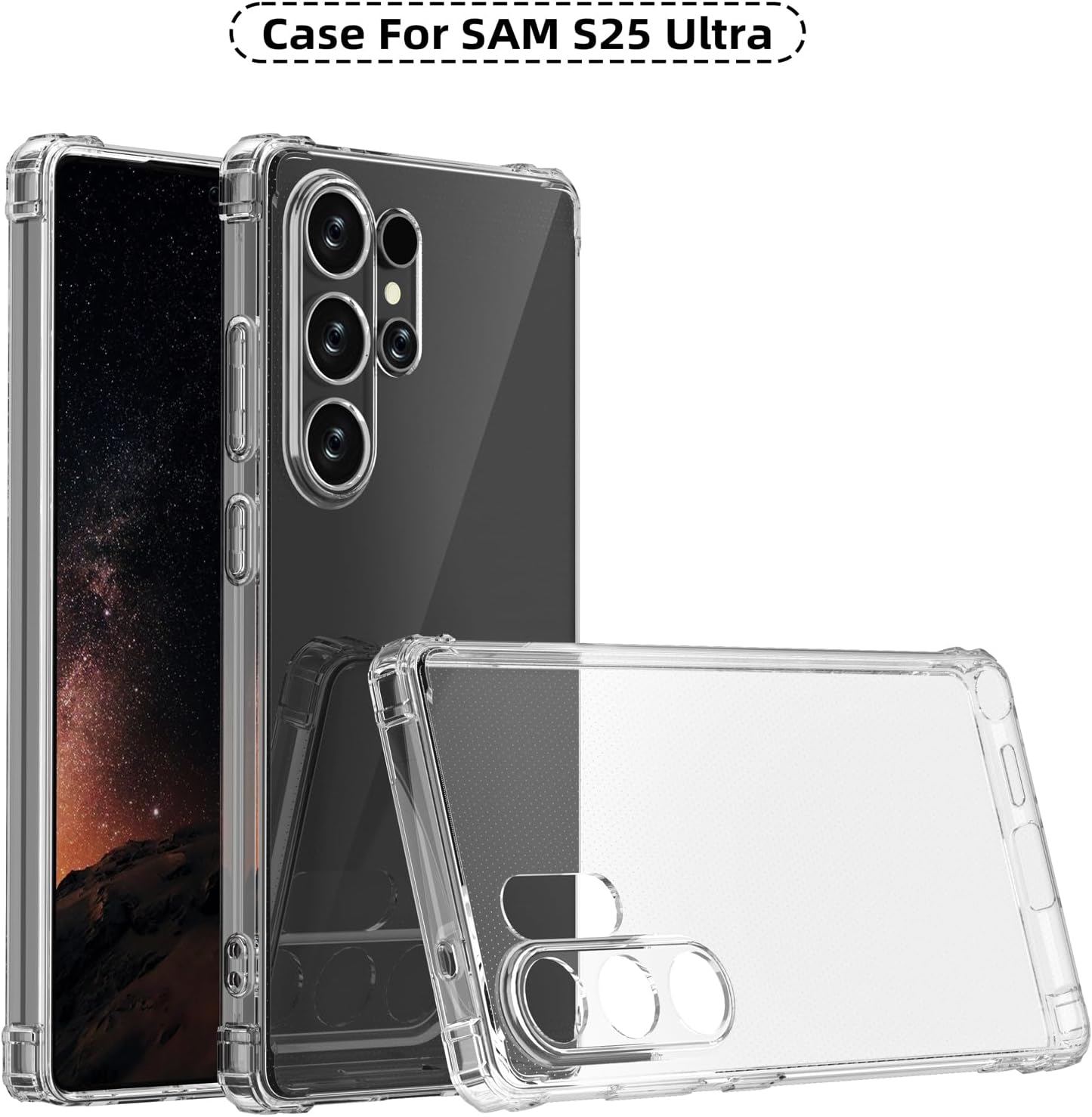 Samsung Galaxy S25 Ultra Case Clear Gel Transparent Anti-Shock Absorption Bumper Ultra Thin Cover