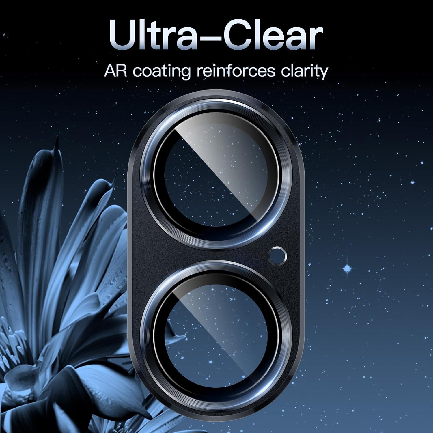 Apple iPhone 16 Camera Protector Lens Guard Tempered Glass Film Black