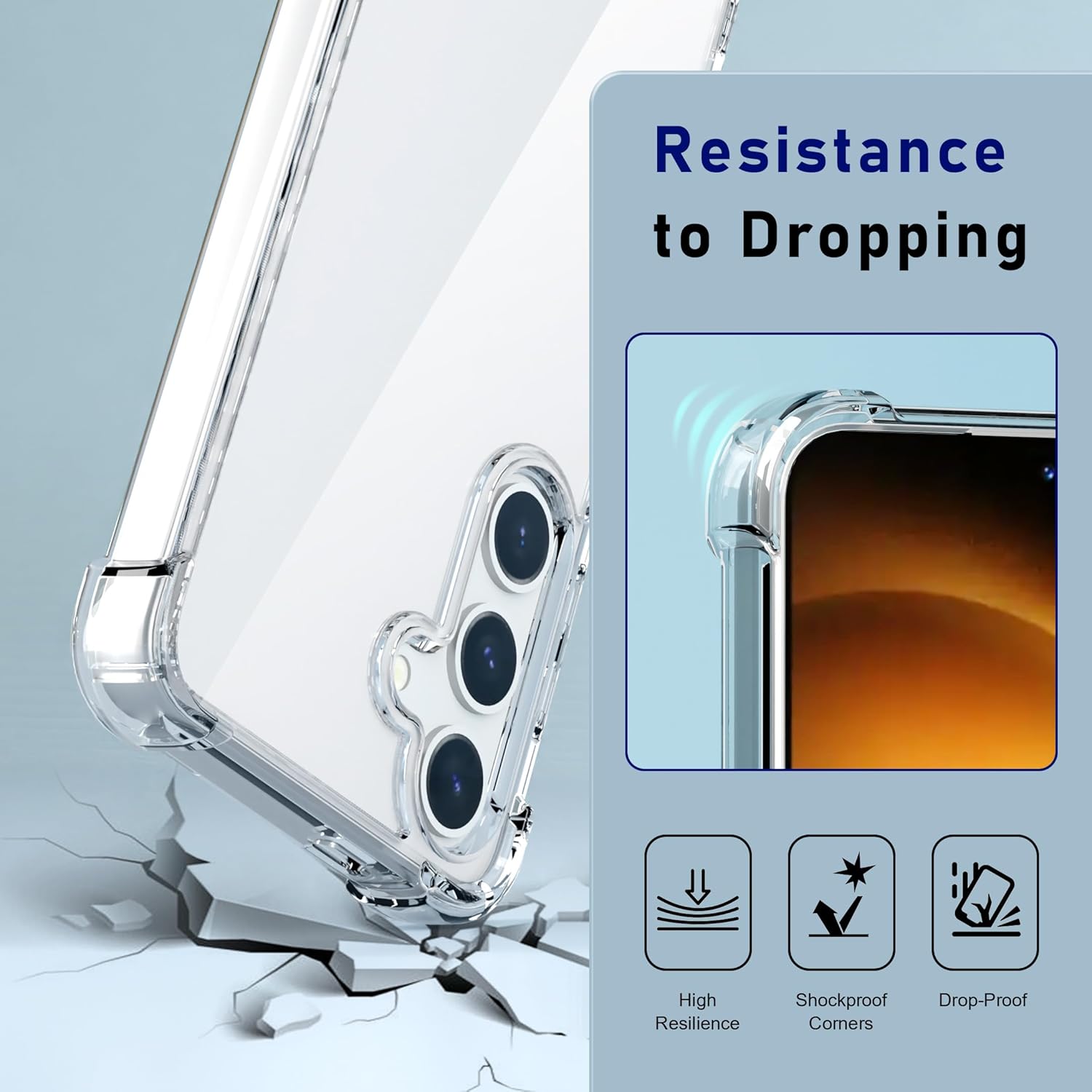 Samsung Galaxy S25 Case Clear Gel Transparent Anti-Shock Absorption Bumper Ultra Thin Cover