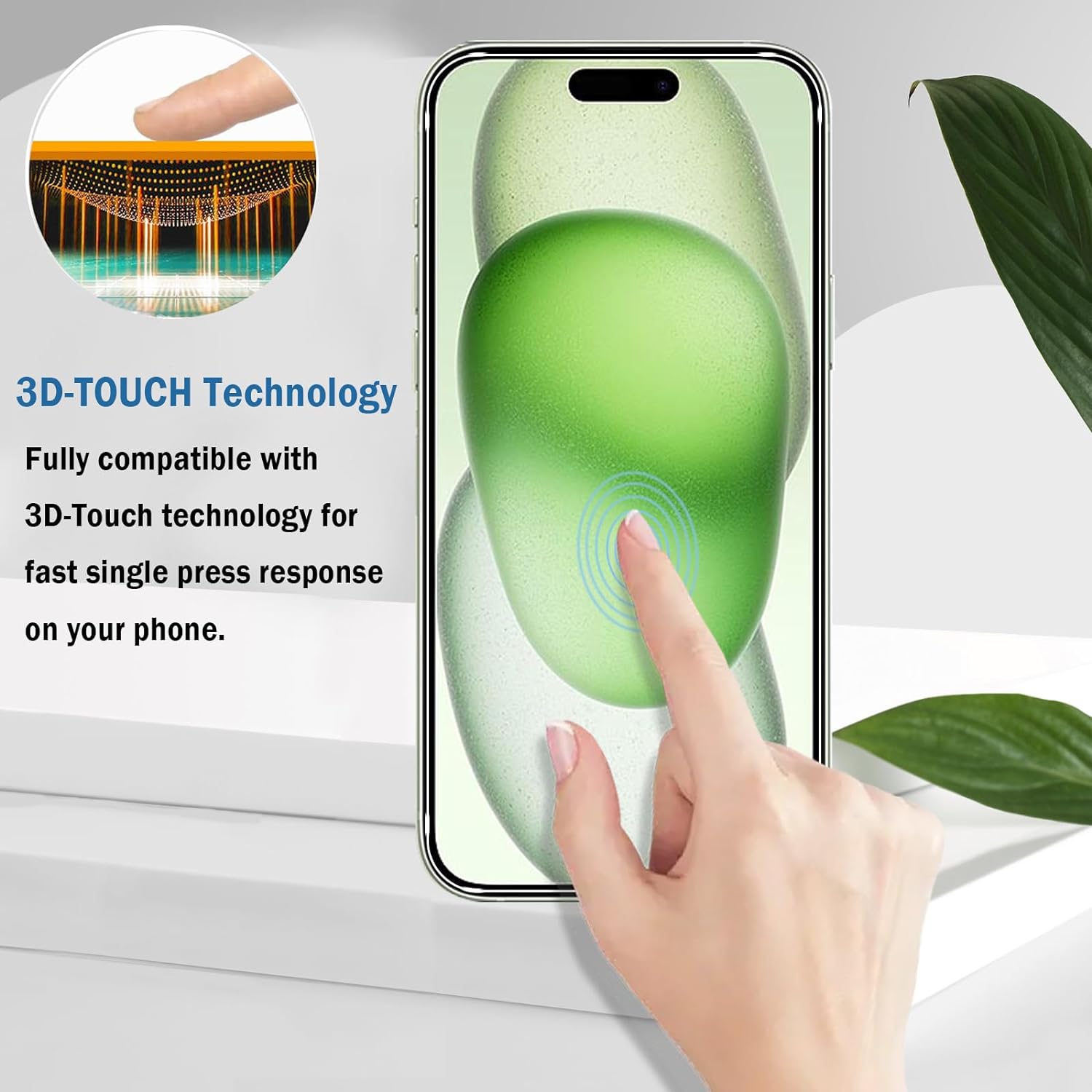 2 Pack Apple iPhone 15 Pro (6.1) Clear Tempered Glass Screen Protector