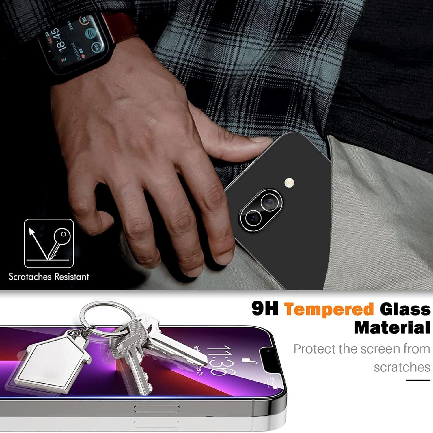 Google Pixel 9a Clear Tempered Glass Screen Protector With Camera Lens Guard