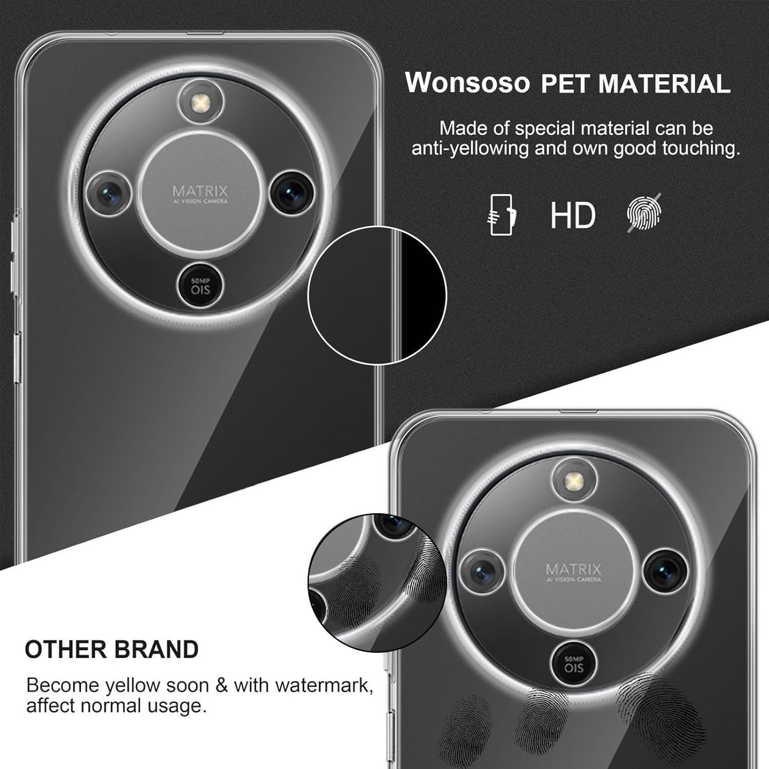 Honor Magic 8 Lite Case Clear Gel Ultra Slim Soft Transparent Silicone Cover