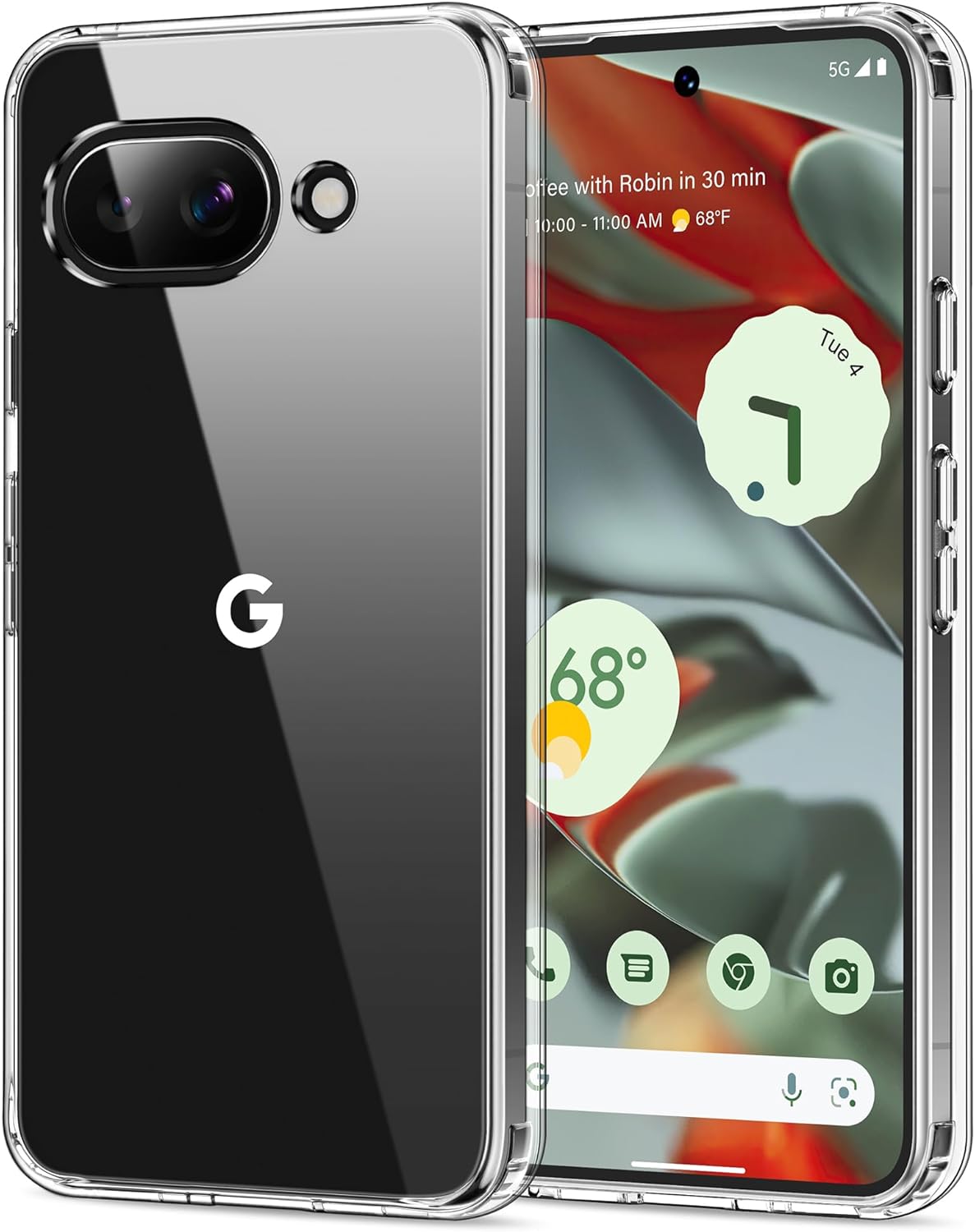 Google Pixel 9a Clear Gel Case Cover With Glass Screen Protector
