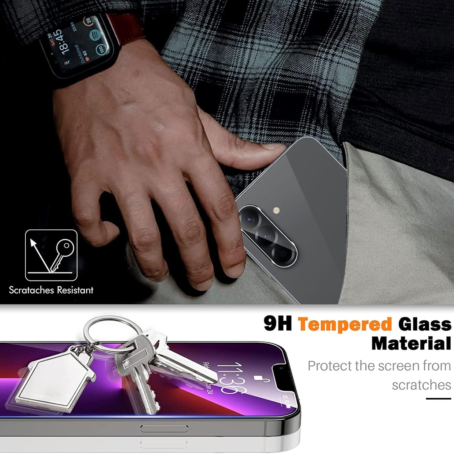 Samsung Galaxy A56 Clear Tempered Glass Screen Guard Camera Lens Protector