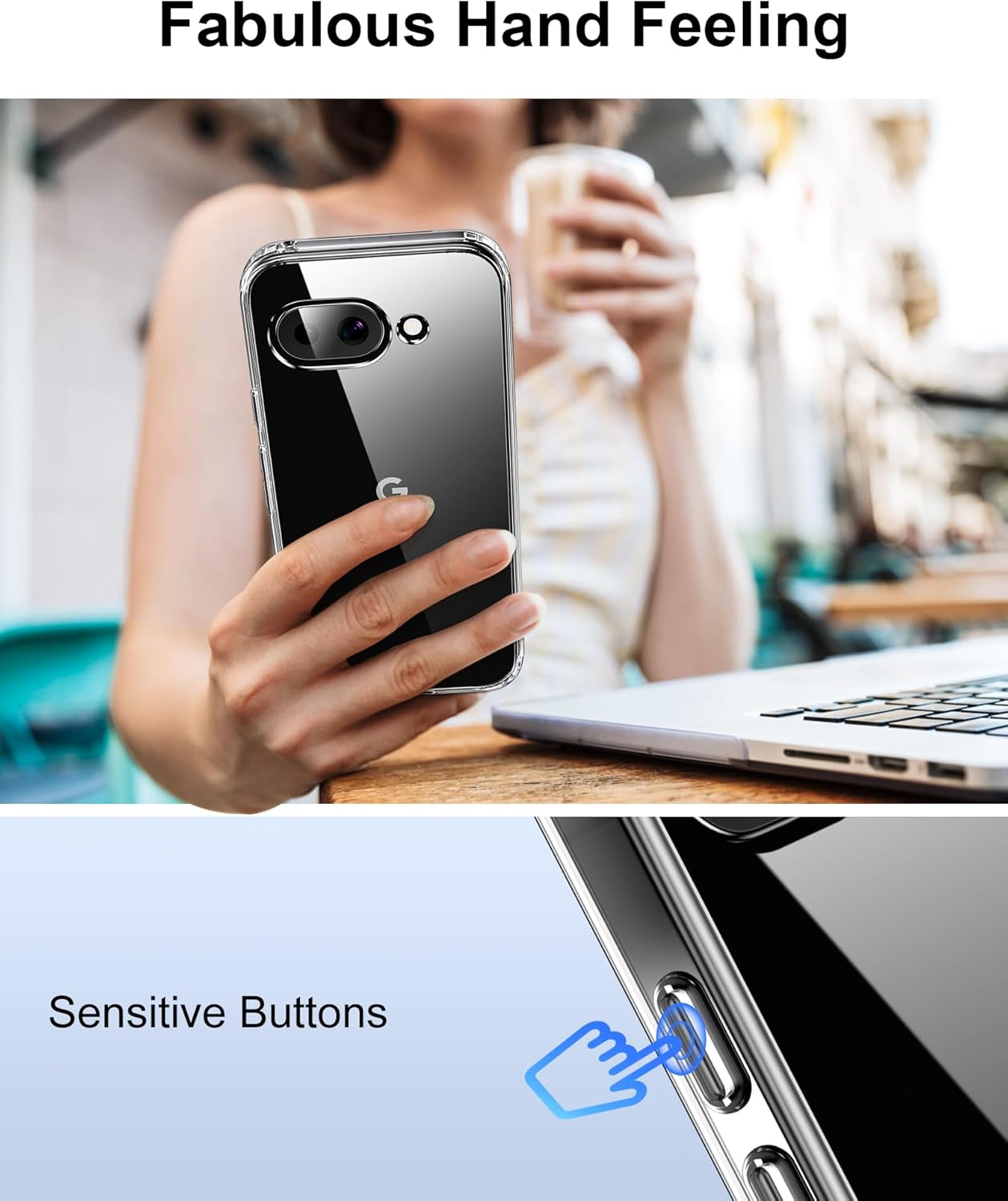 Google Pixel 9a Clear Gel Case Cover With Glass Screen Protector
