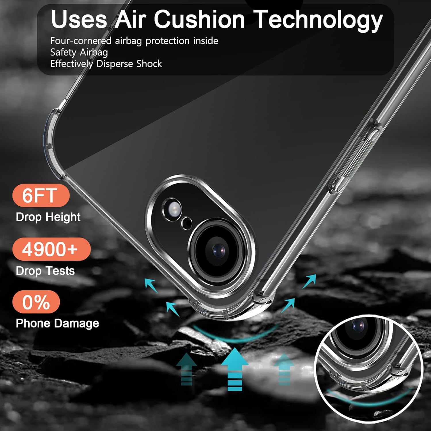 Apple iPhone 16e Case Clear Gel Transparent Anti-Shock Absorption Bumper Cover