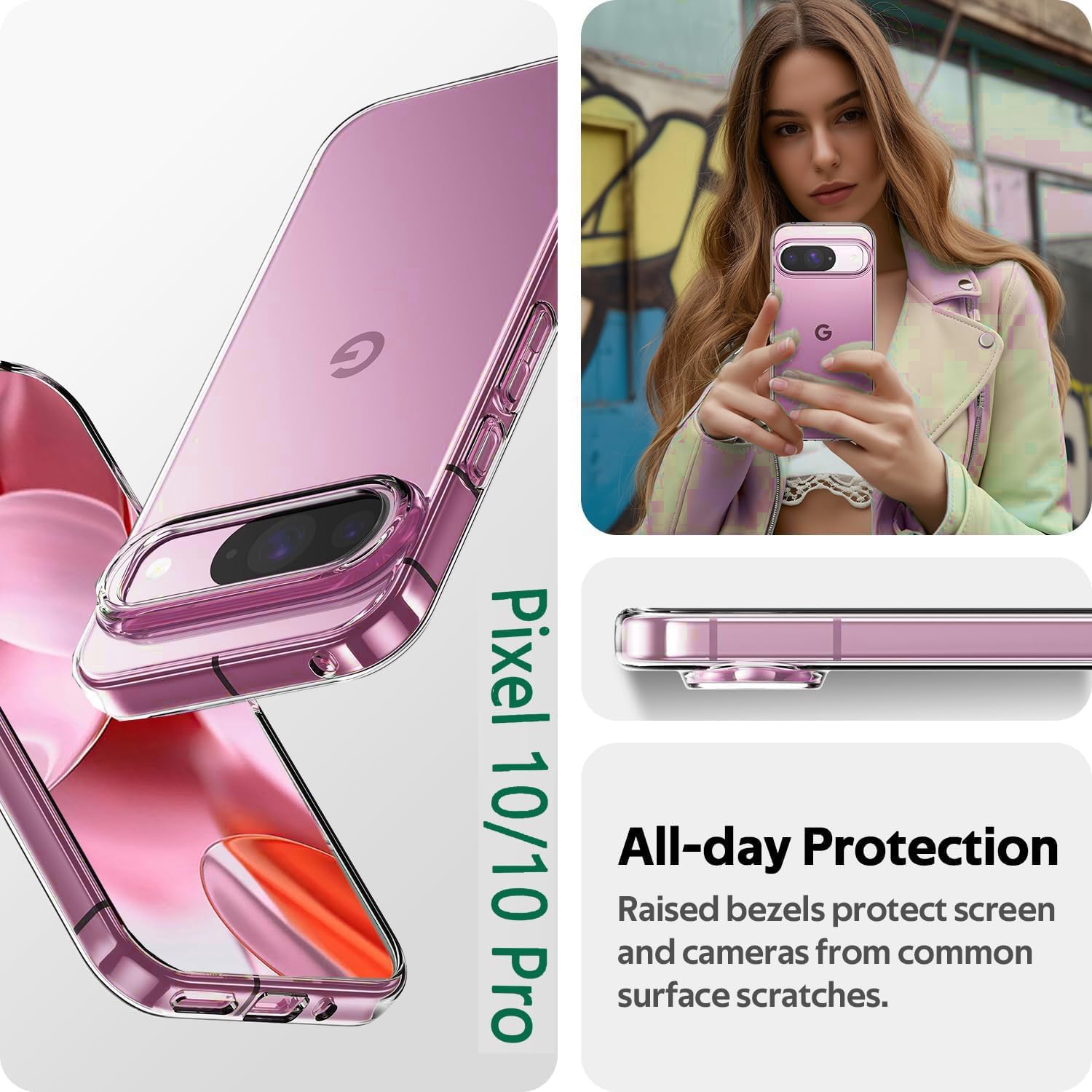 Google Pixel 10 Pro XL Case Clear Gel Slim Transparent Silicone Cover