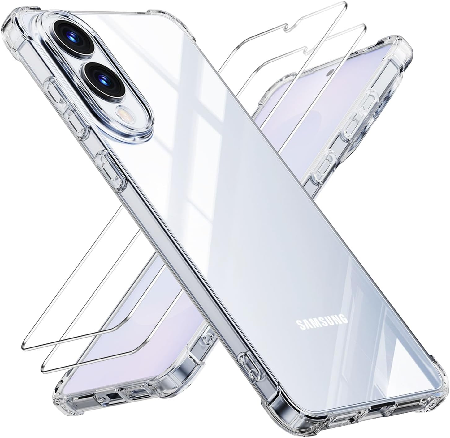 Samsung Galaxy S25 Edge Case Reinforced Corners Clear Gel Case Cover With Glass Screen Protector