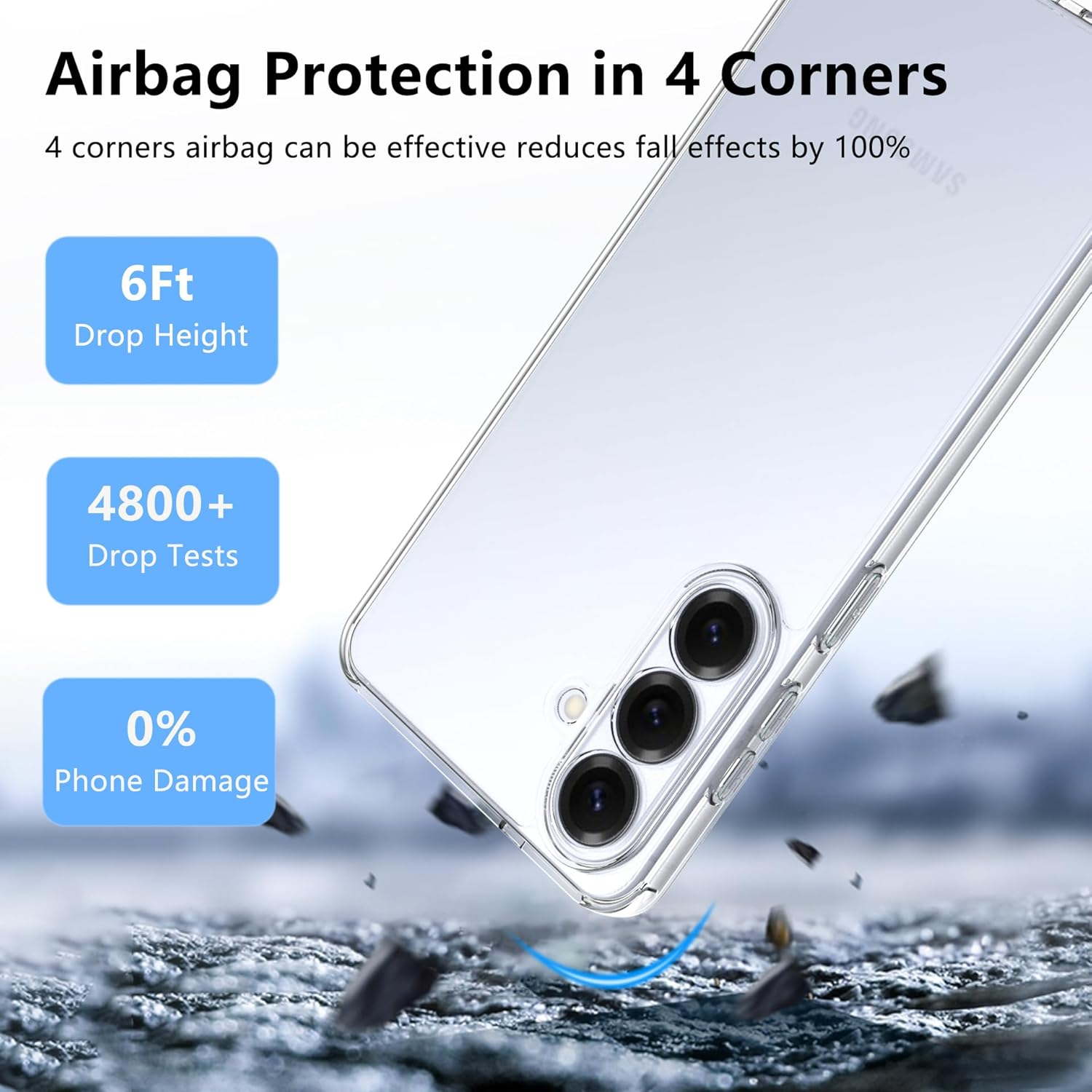 Samsung Galaxy S26+ Plus Clear Gel Case Cover With Glass Screen Protector