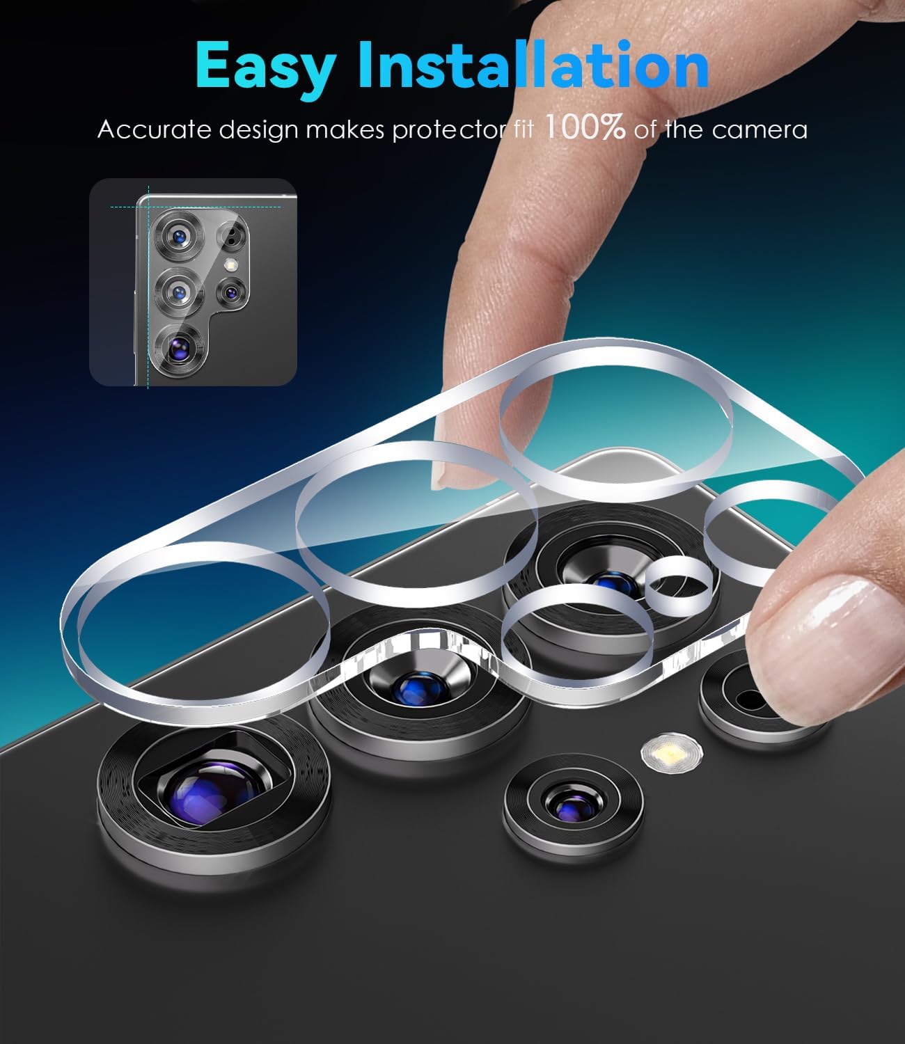 Samsung Galaxy S25 Ultra Camera Protector Lens Guard Tempered Glass Film