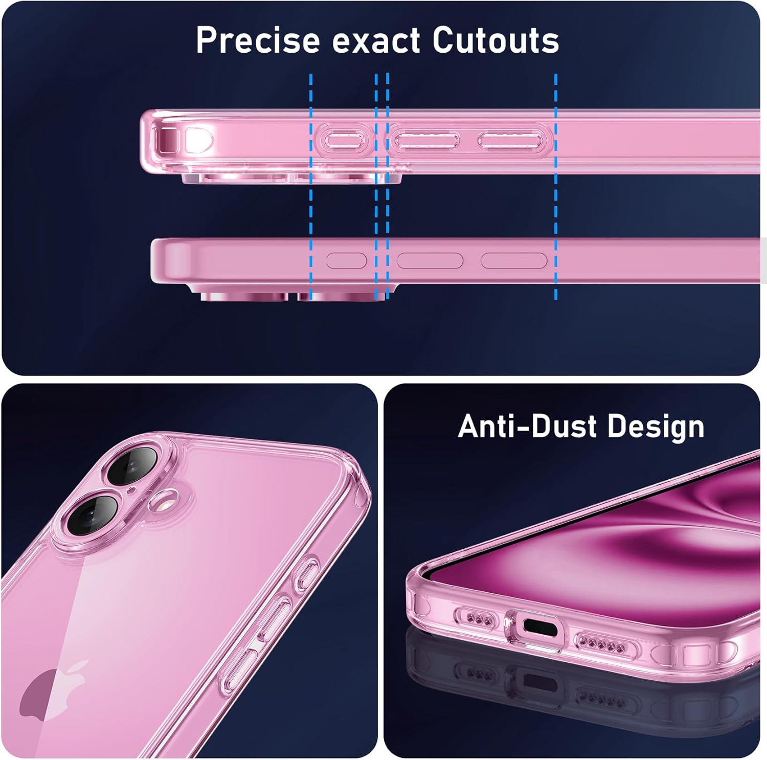 Apple iPhone 16 Clear Gel Case Cover With Glass Screen Protector