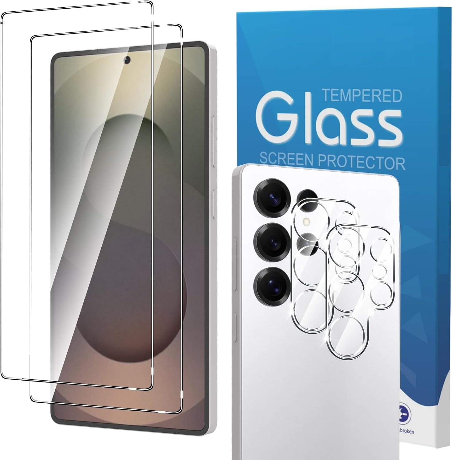Samsung Galaxy S25 Ultra Clear Tempered Glass Screen Protector With Camera Lens