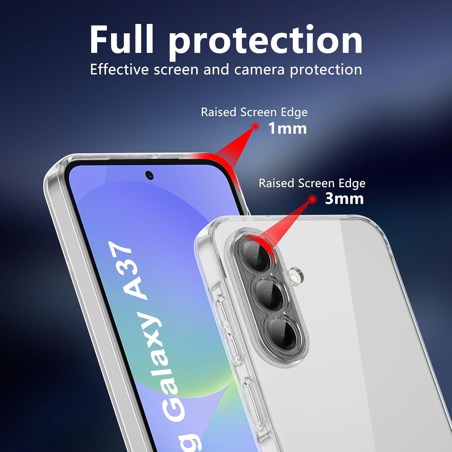 Samsung Galaxy A37 Clear Gel Case Cover With Glass Screen Protector