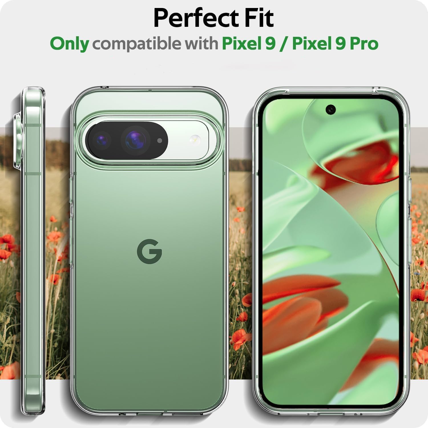 Google Pixel 10 Clear Gel Case Cover With Glass Screen Protector